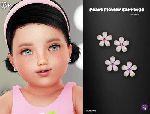 Pearl Flower Earrings For Infant