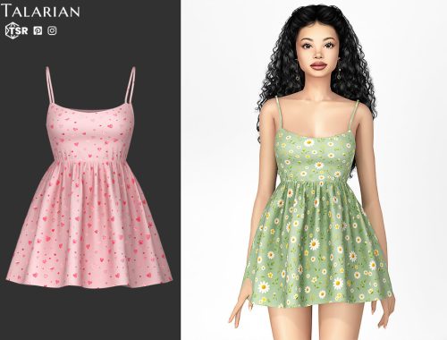 Martha Dress With Thin Straps And Flared Skirt