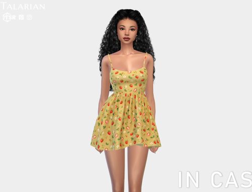 Martha Dress With Thin Straps And Flared Skirt