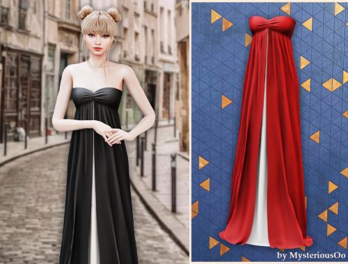 Draped Strapless Maxi Dress
