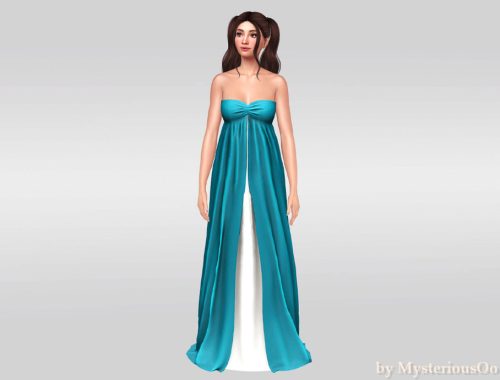 Draped Strapless Maxi Dress