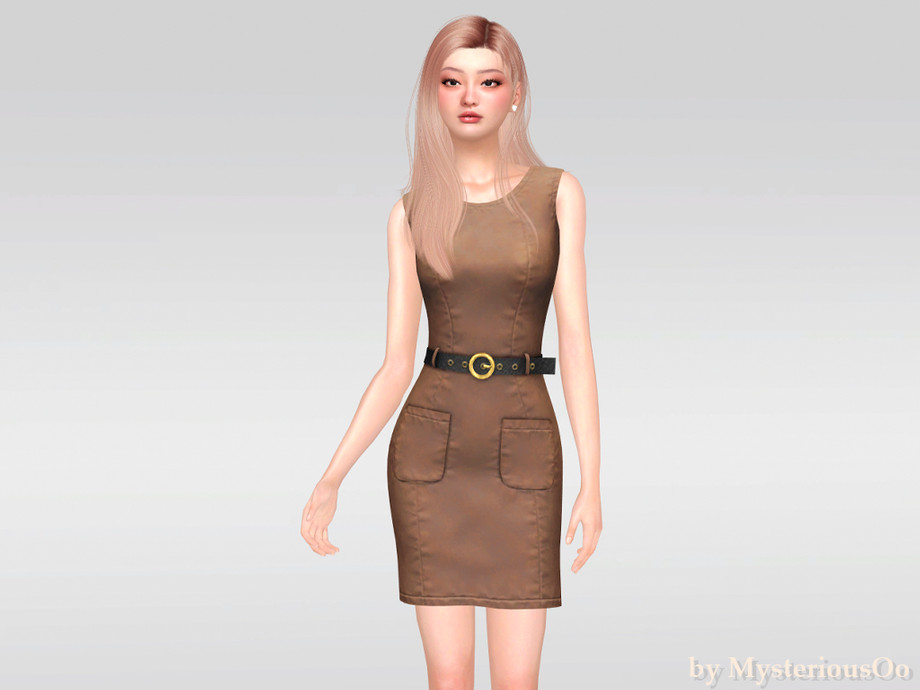Belted Leather Mini Dress - Image 2