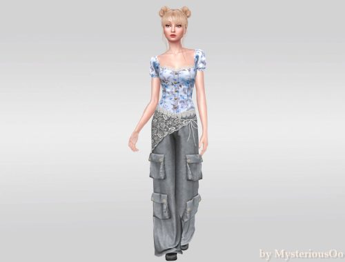 Lace Cargo Wide Leg Pants