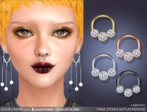 Three Stone Septum Piercing