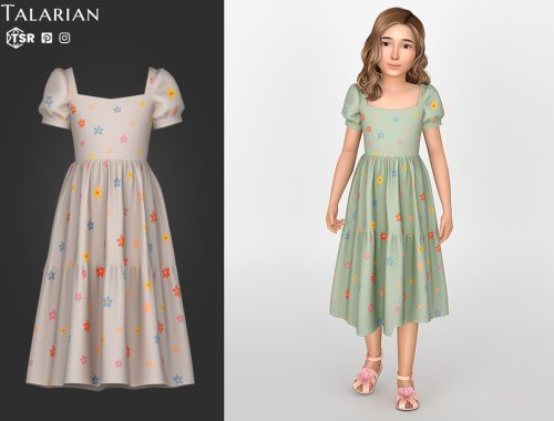 Sadie Dress With Puff Sleeves And Tiered Skirt