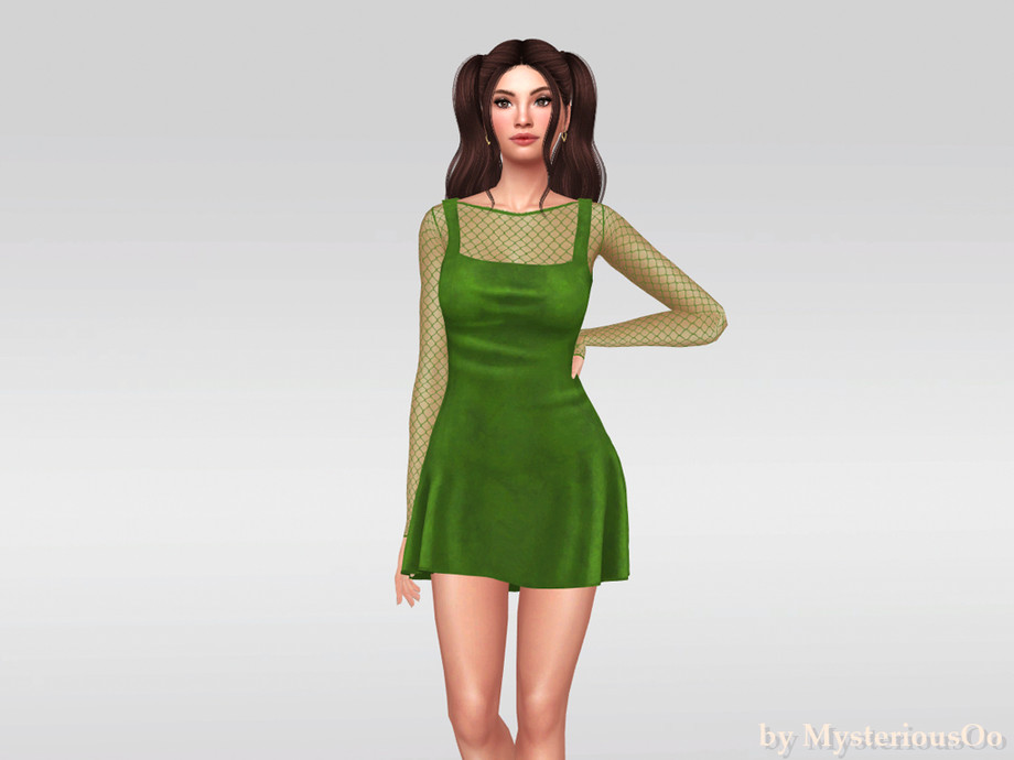 Velvet Mesh Fit Flare Dress - Image 2