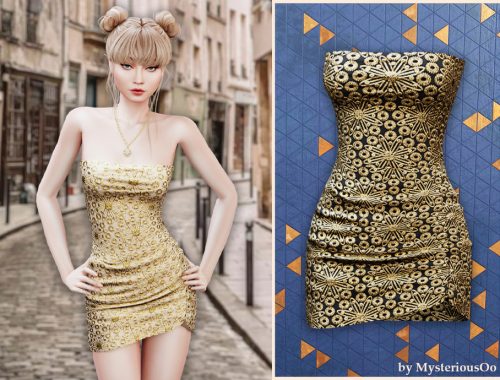 Embroidered Strapless Mini Dress