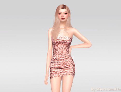 Embroidered Strapless Mini Dress