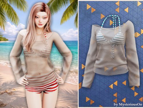 Swimsuit Top With Sheer Cover-up