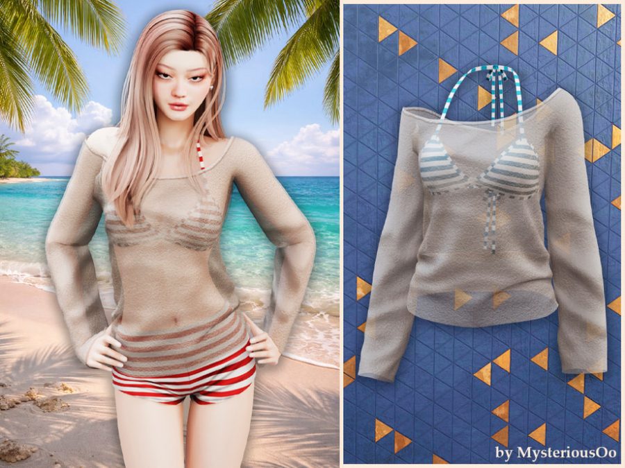 Swimsuit Top With Sheer Cover-up