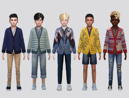 Grandpa Style Cardigan Boys