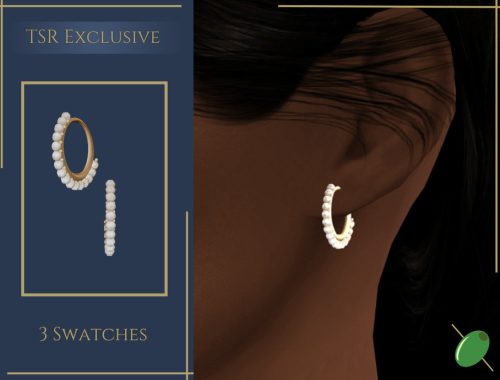 Pearl Lined Hoop Earrings