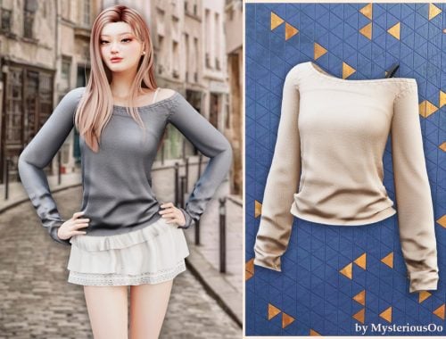 Off Shoulder Ribbed Top
