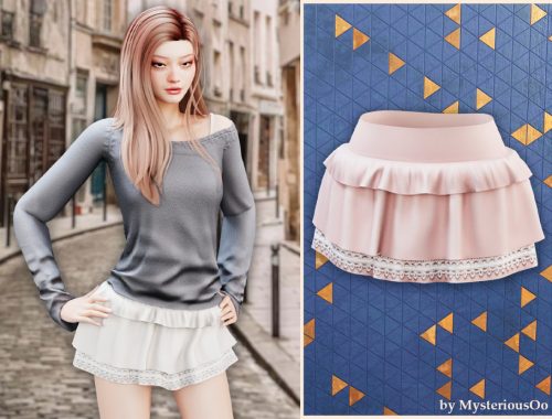 Ruffle Lace Mini Skirt
