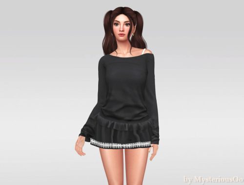Ruffle Lace Mini Skirt