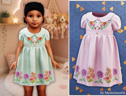 Toddler - Summer Floral Embroidery Dress