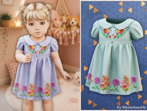 Infant - Summer Floral Embroidery Dress