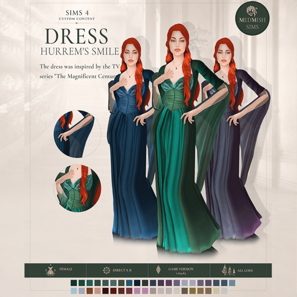 Historical Cc Hurrem Sultan Dress By Medmish_sims