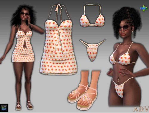 Adv-mabra Three S4tyadressbikinishoesset