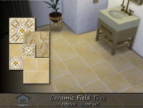 Ceramic Field Tiles In Citrine Floor Set