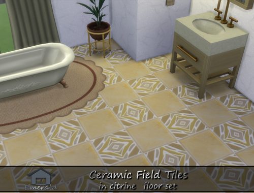 Ceramic Field Tiles In Citrine Floor Set
