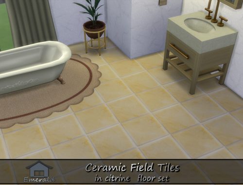 Ceramic Field Tiles In Citrine Floor Set