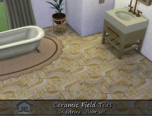 Ceramic Field Tiles In Citrine Floor Set