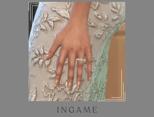 Moss Agate Diamond Bridal Wedding Ring