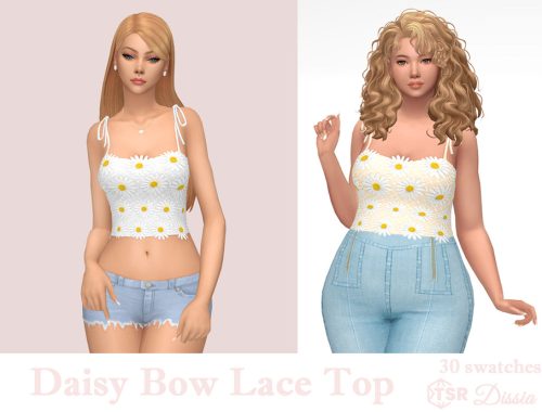 Daisy Bow Lace Top