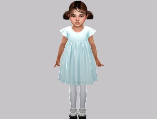 Toddler - Soft Flutter Sleeve Dress With Airy Gathered Silhouette