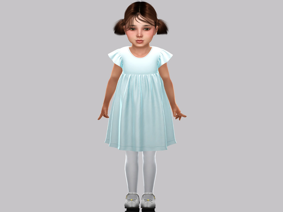 Toddler - Soft Flutter Sleeve Dress With Airy Gathered Silhouette - Image 2