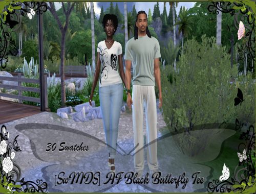 Swmds - Af Black Butterfly Tee Shirts