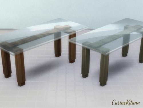 Cleyne Ck Wood And Glass Tabble
