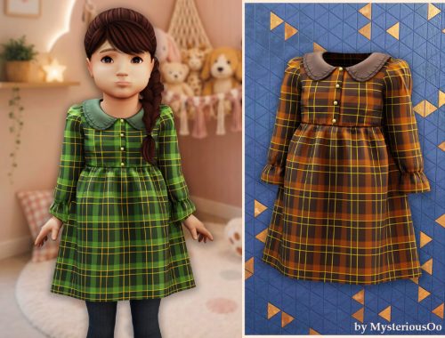 Toddler - Warm Plaid Ruffle Dress