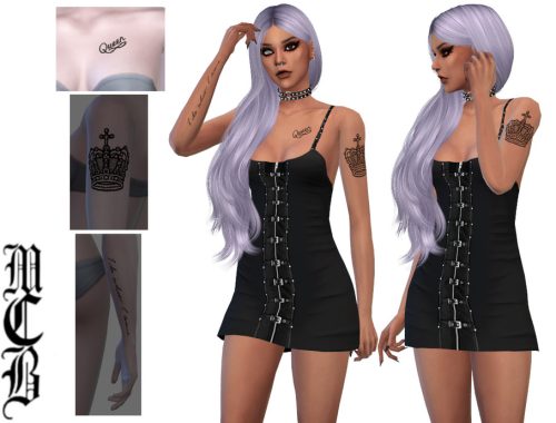 Queen Text Chest Tattoo