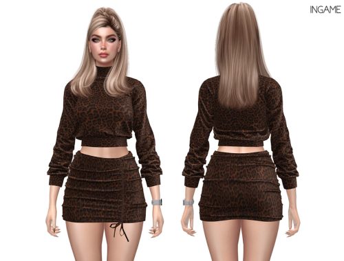 Wildcat Cropped Sweater And Ruched Skirt