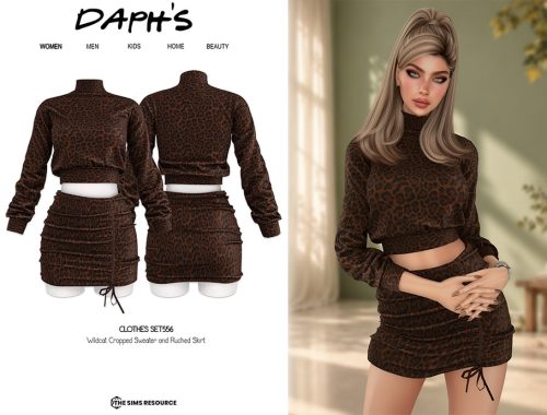 Wildcat Cropped Sweater And Ruched Skirt