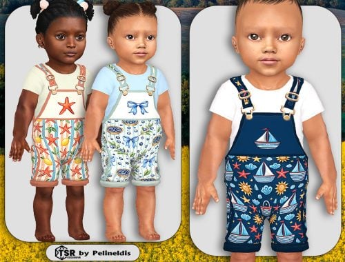 Infant Summer Day Overall And Sneakers