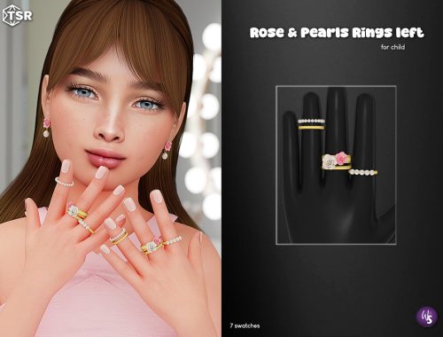 Rose And Pearls Rings Set
