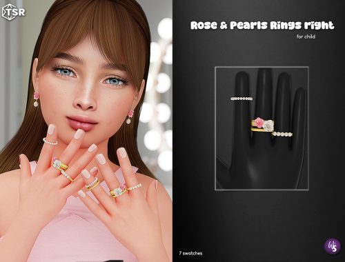 Rose And Pearls Rings Set