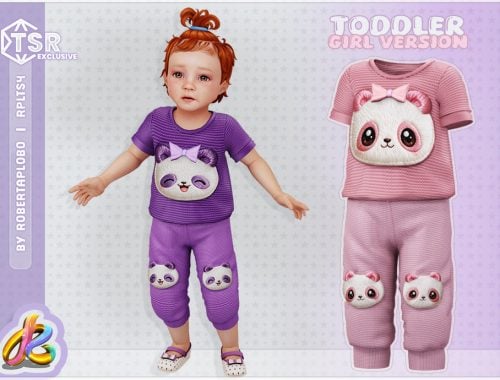 Toddler Girl Set - Cute Panda Face