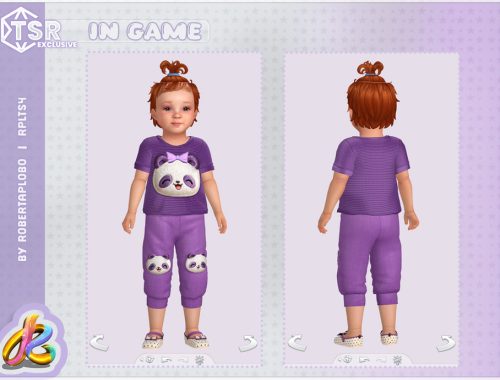 Toddler Girl Set - Cute Panda Face