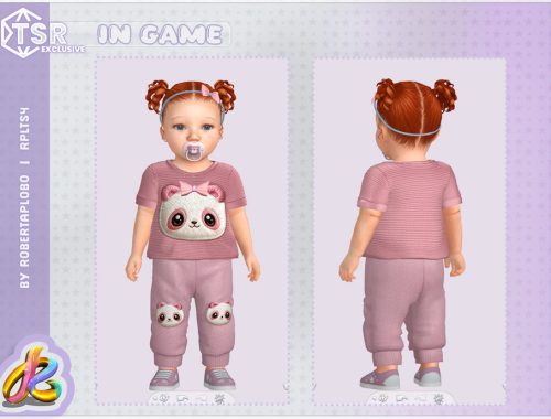 Infant Girl Set - Cute Panda Face