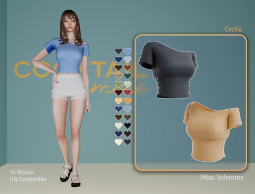 Cecilia Asymetrical Top With Lower Shoulder