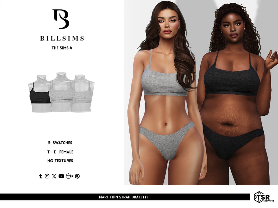 Marl Thin Strap Lingerie Set - Image 2