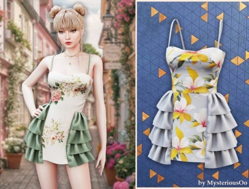 Floral Ruffle Mini Dress