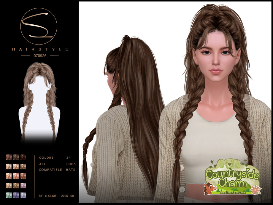 S-club Ponytail And Double Long Braids Hair Countryside Charm - Image 2