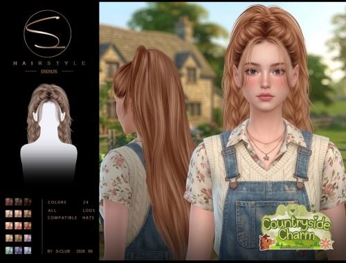 S-club Ponytail And Double Long Braids Hair Countryside Charm