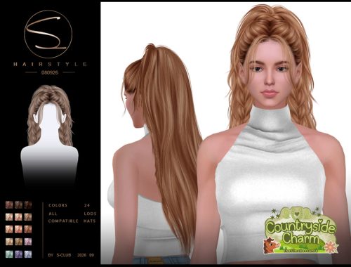 S-club Ponytail And Double Long Braids Hair Countryside Charm