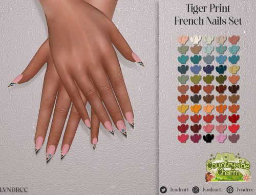 Tiger Print French Nails Set